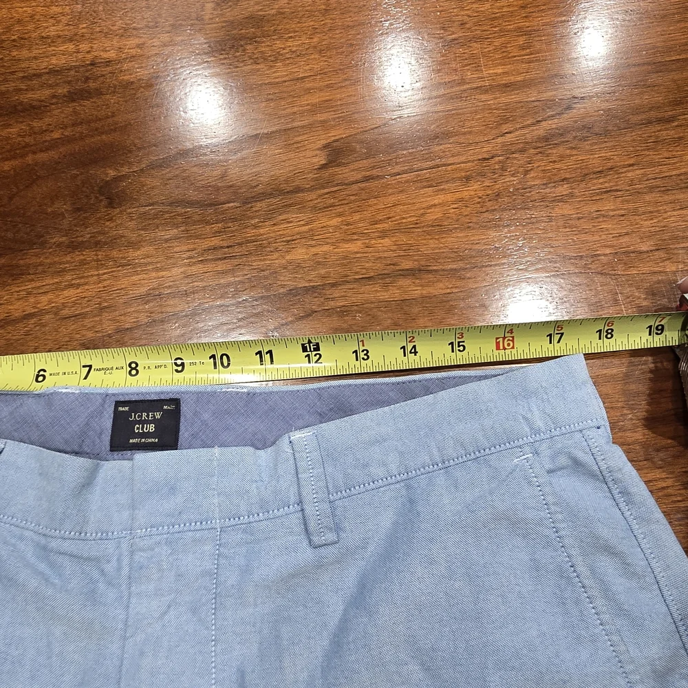 J.CREW Club Chino Shorts Mens‎ Light Blue 100% Cotton Flat Front 10.5